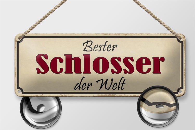 Blechschild Spruch 27x10cm bester Schlosser der Welt Arbeit Dekoration