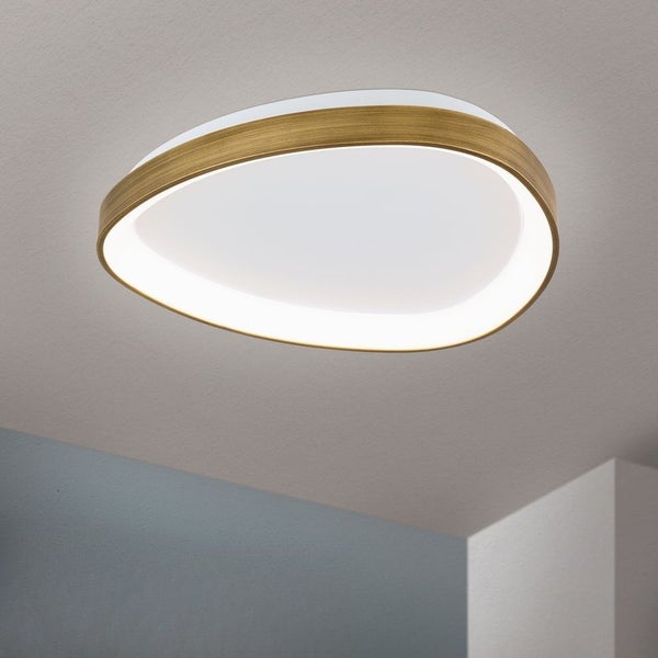 Ovale Deckenleuchte mit goldenem Rand