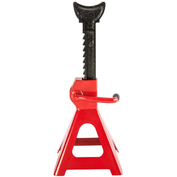 2er-Set Unterstellbock tectake  Ratschenmechanismus mit verriegelbarem Einhandhebel aus Stahl rot