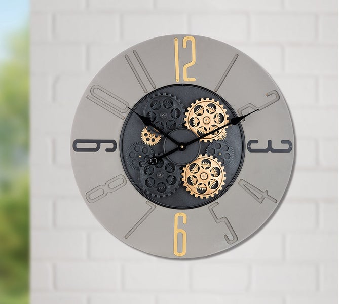 Wanduhr GILDE Wanduhren Durchmesser 60cm grau Metall
