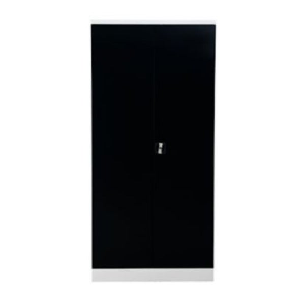PROREGAL Stahlschrank Bee 4 Fachböden HxBxT 195 x 92 x 60 cm Pulverbeschichtetes & Verstärktes Fachbodenmaterial Weiß & Schwarz