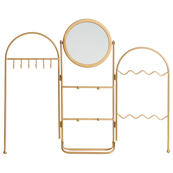 Schmuckständer mit Spiegel, Ohrringhalter und Haken