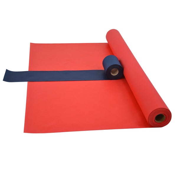 Sensalux Kombi-Set 1 Tischdeckenrolle 1m x 25m rot + Tischläufer 15cm blau