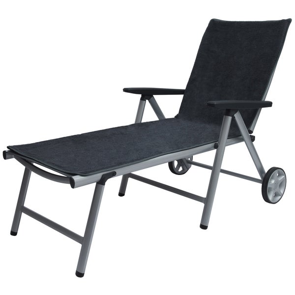 Sonnenliege mit Rädern und verstellbarer Rückenlehne