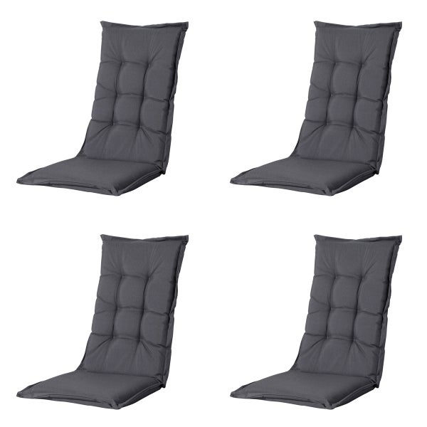 Hochlehnerauflage Panama grau - Ca. 123x50 cm - 4er-Set