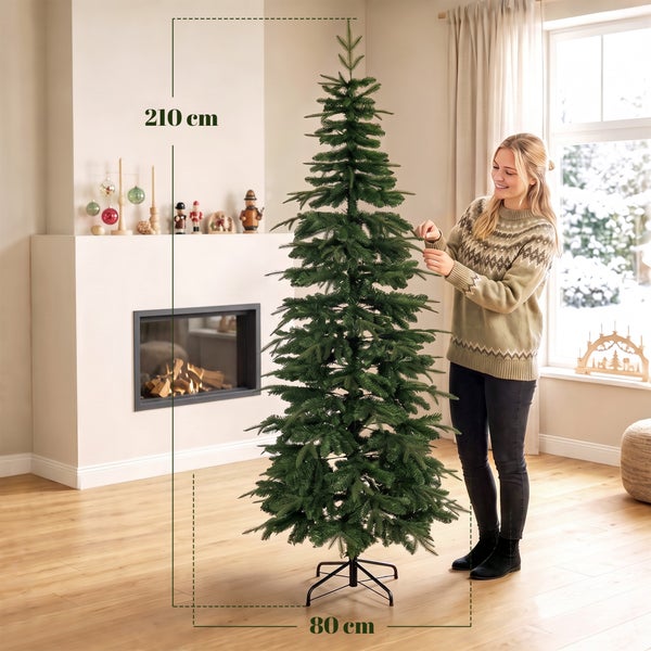 HOMCOM Weihnachtsbaum künstlich 210 cm Christbaum mit 800
