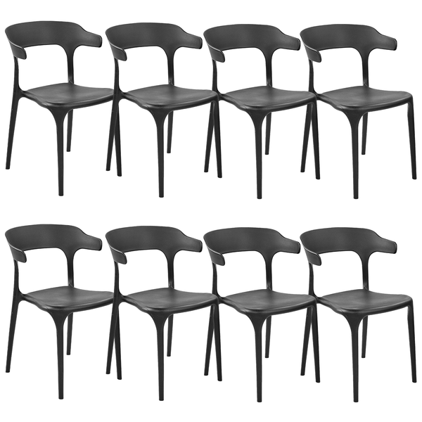 Esszimmerstuhl 8er Set GUBBIO Schwarz