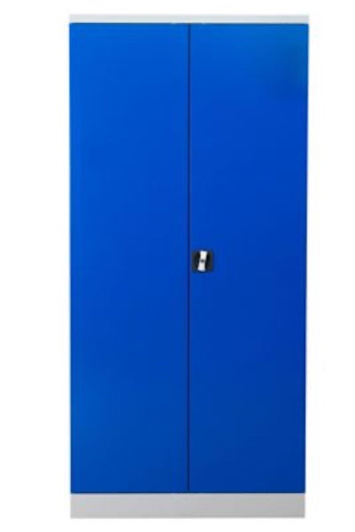 PROREGAL Stahlschrank Bee 4 Fachböden HxBxT 195 x 92 x 50 cm Verzinktes & Verstärktes Fachbodenmaterial Grau & Blau