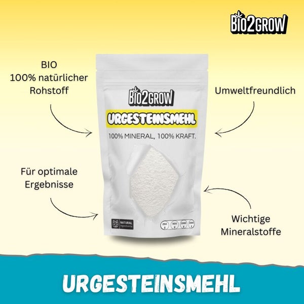 Bio2Grow Urgesteinsmehl in einer Verpackung