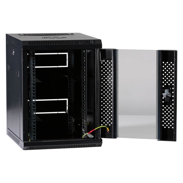 Netzwerkschrank mit transparenter Tür zur Wandmontage