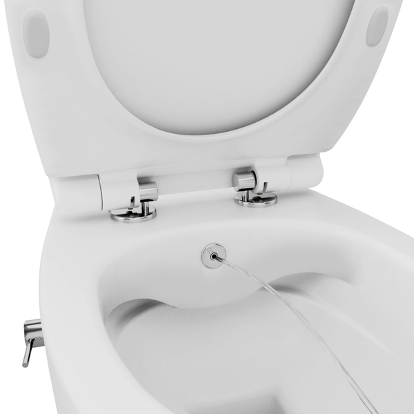 Isvea WC Toilet Badezimmer Wandhängend mit Dusch-WC Weiß mit Softclose-Sitz