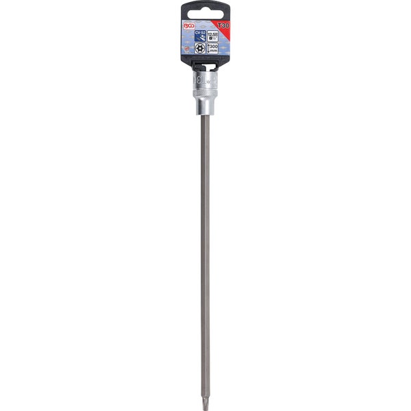 BGS Bit-Einsatz Länge 300 mm Antrieb Innenvierkant 12,5 mm (1/2) T-Profil (für Torx) mit Bohrung T30 - 5184-TB30