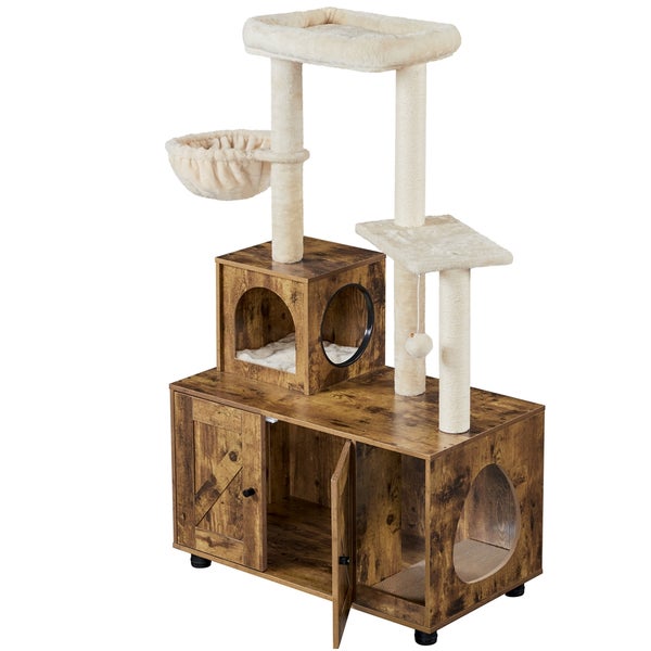 Katzenkratzbaum mit Höhle, Liegeflächen und Sisalstämmen