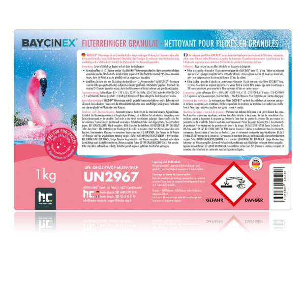 Baycinex Filterreiniger Granulat zur Reinigung von Filtermaterialien, 1 kg