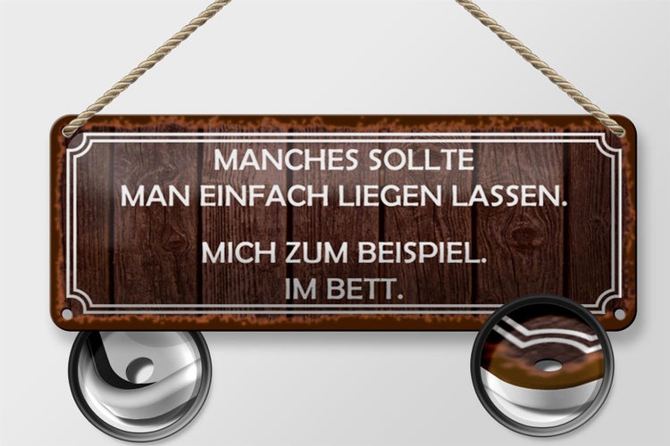 Blechschild Spruch 27x10cm manches sollte man liegen lassen Dekoration