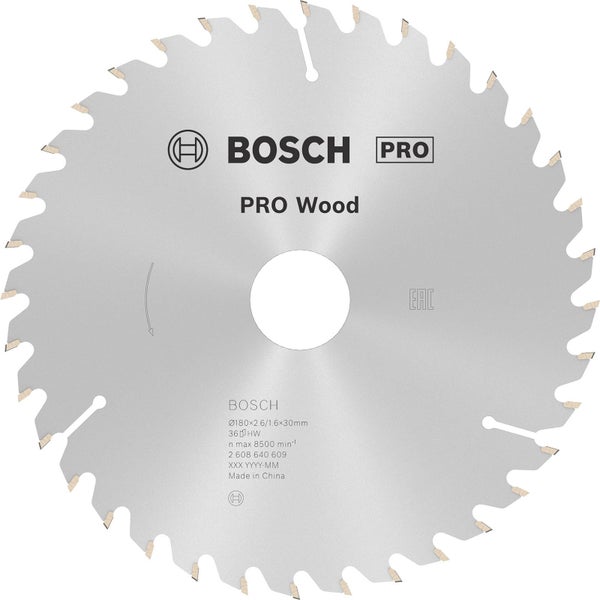 Bosch PRO Wood Kreissägeblatt 180 x 2,6 x 30 mm - 2608640609
