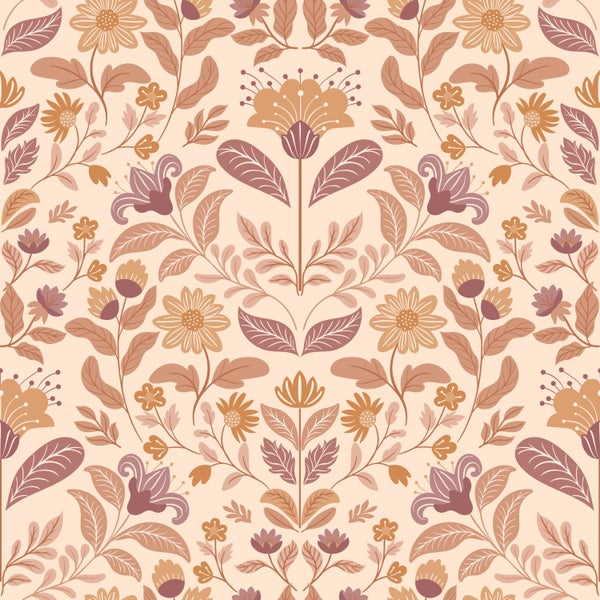 Dekoratives florales Muster mit Blättern und Blumen