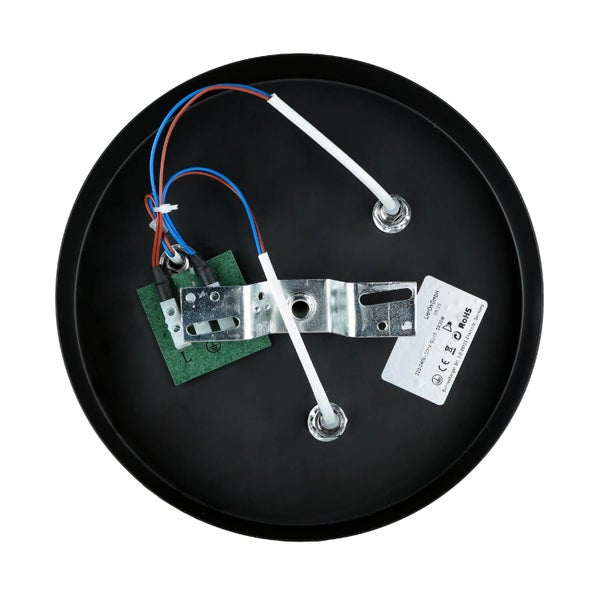 Deckenleuchte Innenseite mit Verkabelung und Montageplatte