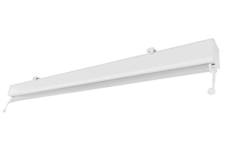 Eine moderne LED Unterbauleuchte mit Zugschalter für die Küchenbeleuchtung oder Werkbank.