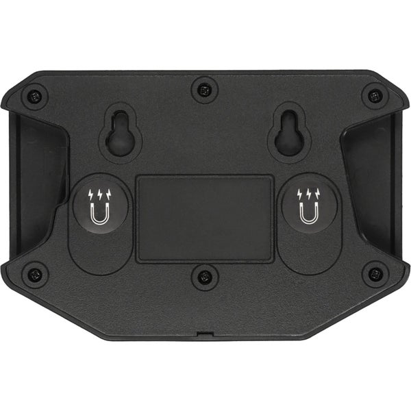 Rückseite einer magnetischen Montageplatte mit Schraubenlöchern