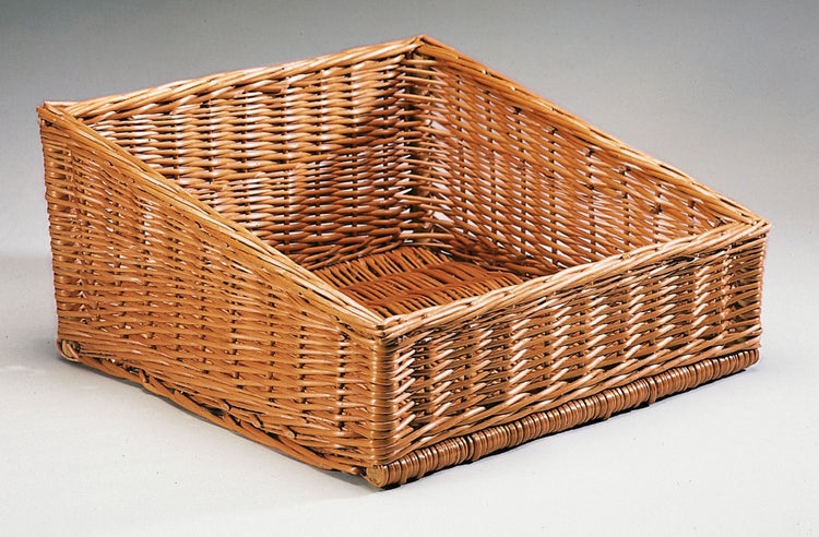 FRANK FLECHTWAREN | Regalkorb Natur, WEIDE, Breite 45 cm, Tiefe 45 cm, vordere Höhe 13 cm, hintere Höhe 22 cm