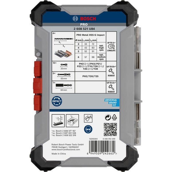 Bosch Pro Metall HSS-G Impact Bohrer- und Bit-Set