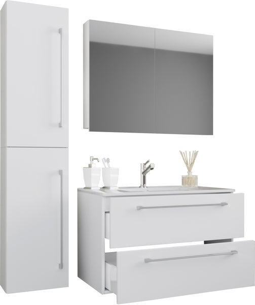 4-tlg. Waschplatz Waschtisch Badinos Schublade SC