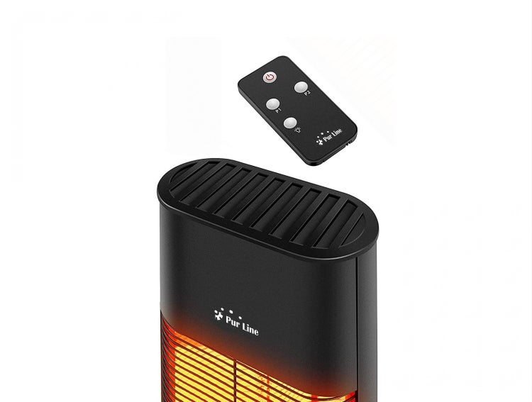 Quarzheizer in einem Schlafzimmer mit einem Bett und einem Fenster