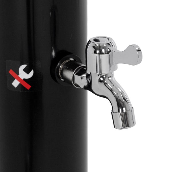 ML-Design Solardusche 35L 217 cm rund mit Fußdusche und Regenduschkopf, Schwarz, warmes Wasser bis 60°C ohne Strom, mit Gartenschlauch-Anschluss, Solar  Gartendusche Außendusche Pooldusche Regendusche