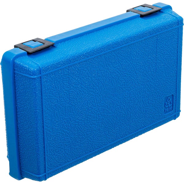 Blaue Werkzeugkiste aus Kunststoff mit Schnappverschlüssen