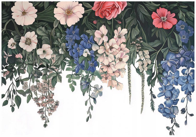 Fototapete Blumen Blätter Wohnzimmer Vlies Tapete 350x250 cm