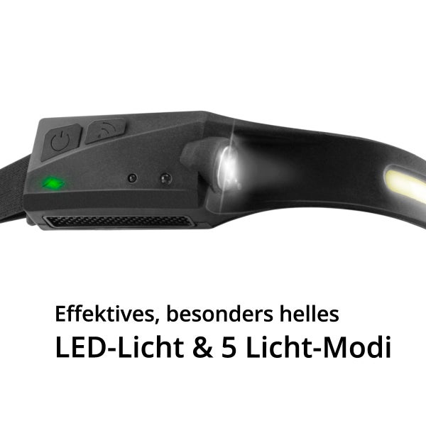 LED Stirnlampe mit verschiedenen Lichtmodi