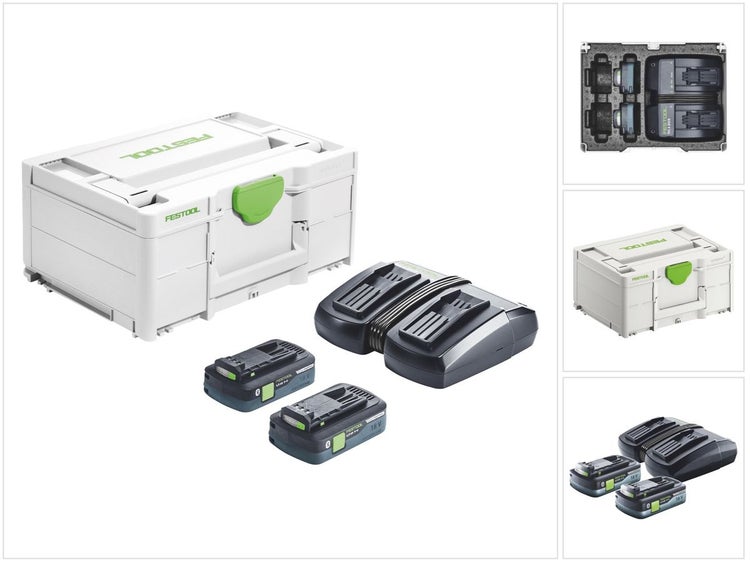 Festool Energie Set SYS 18V 2x4,0/TCL 6 DUO 18 V ( 577109 ) + 2x Akku 4,0 Ah + Ladegerät + Systainer