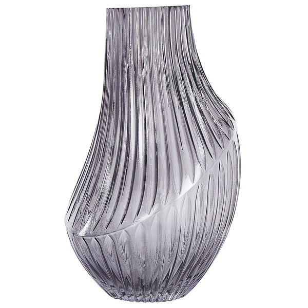 Blumenvase MYRSINA Glas 36 cm Grau
