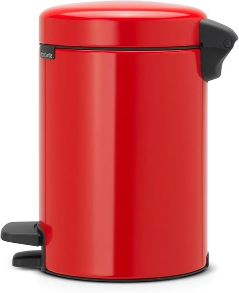 Brabantia Klassischer Tretmülleimer Mit Soft Verschluss 3 Liter HxBxT 26,4 x 16,8 x 23,5 cm Metall Rot