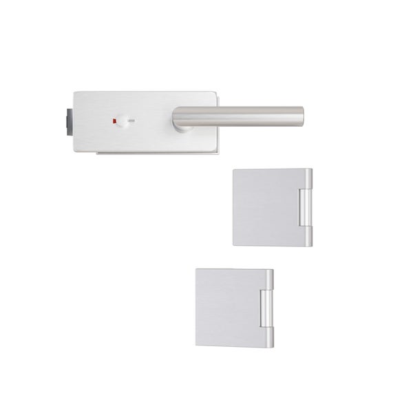 Türdrückergarnitur und zwei Türbänder