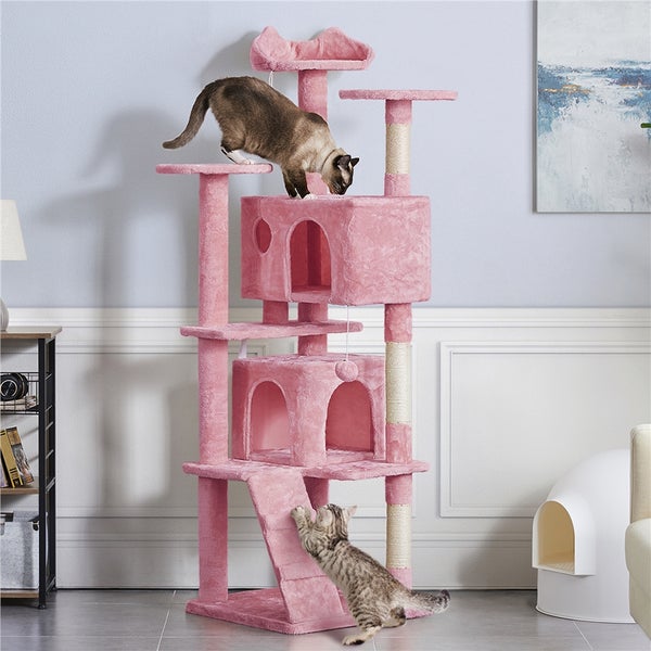 Katzenkratzbaum mit mehreren Ebenen, Höhlen und Sisalstämmen