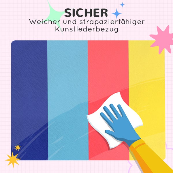 HOMCOM Schaumstoffbausteine, 45L x 45B x 25H cm, Kunstleder, EPE-Schaum, Blau