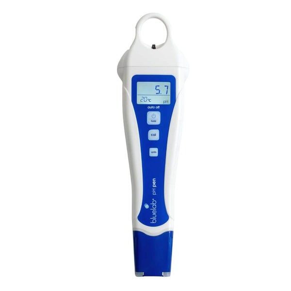 Bluelab pH-Messgerät Pen mit Temperaturanzeige – Präzise pH & Temperatur, Doppelte Elektroden, Inklusive Eichlösungen