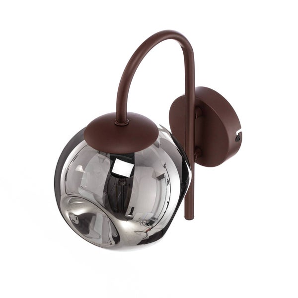 Lindby Wandleuchte, Wandlampe Innen Valentina (Design Modern) in Braun aus Metall (1 flammig E14) - Wandstrahler Wandbeleuchtung Schlafzimmer / Wohnzimmer Wohnzimmerleuchte
