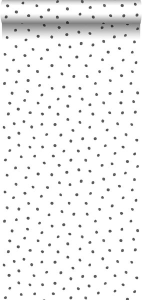 Walls4You Tapete kleine Punkte Schwarz-Weiß - 53 cm x 10,05 m - 935303