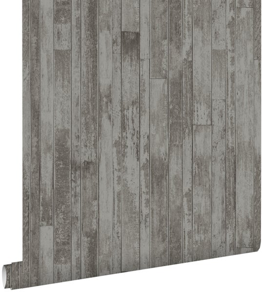 ESTAhome Tapete Holz-Optik Graubraun - 53 cm x 10.05 m - 128839