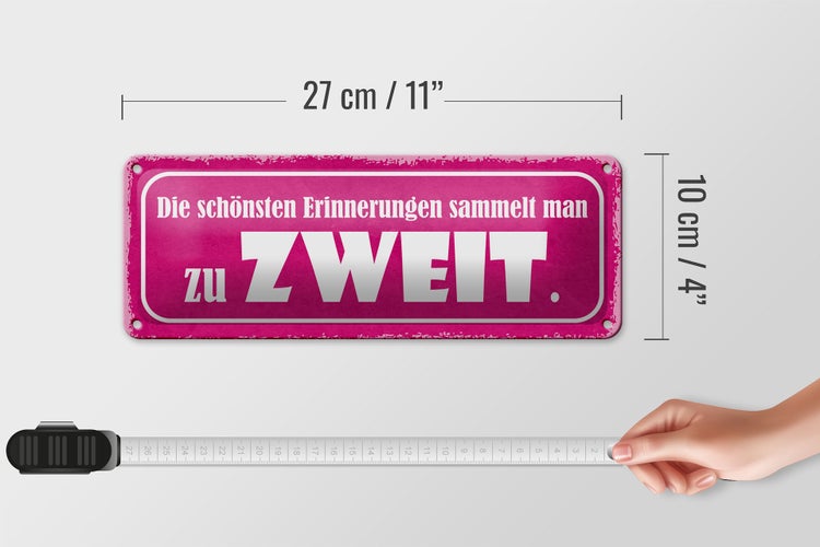 Blechschild Spruch 27x10cm die schönsten Erinnerungen Zweit Dekoration