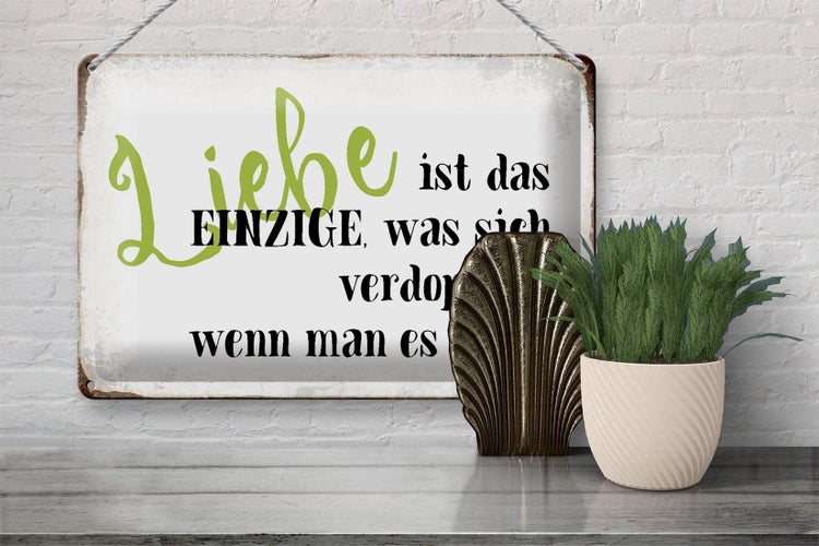 Blechschild Spruch 30x20cm Liebe ist das einzige was sich