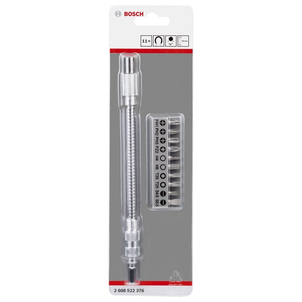 Bosch Bit Set 11tlg. mit flexibler Verlängerung aus Metall 200 mm - 2608522376