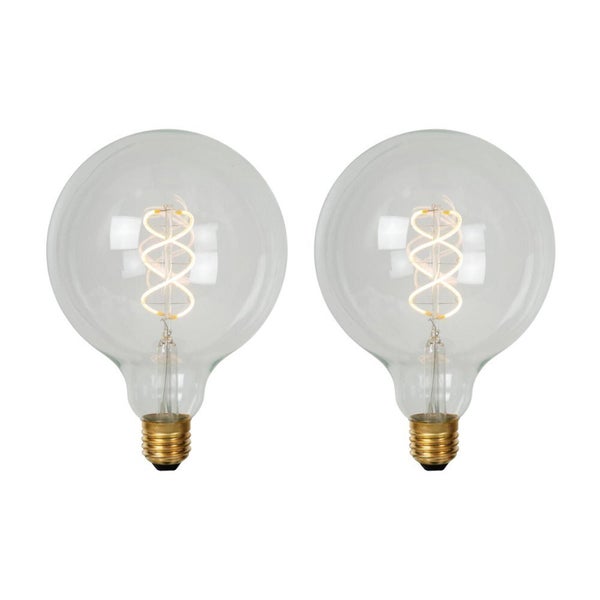 LED Leuchtmittel E27 - Globe G125 in Transparent 5W 460lm 2700K 2er-Pack