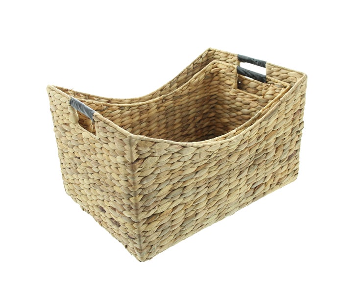 FRANK FLECHTWAREN | Universalkorb, 2er Set, KORBGEFLECHT, METALL, 35 x 22 x 20 cm, 39 x 27 x 22 cm