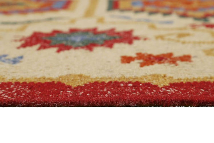 Kelim Teppich Beige aus Wolle Valere Green Looop 140x200 cm