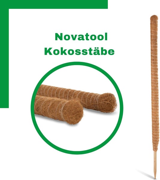 Novatool Kokosstab Rankhilfe für Pflanzen aus Kokosfaser.
