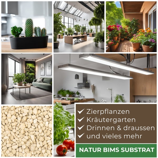 Blusana Bimsstein Pflanzsubstrat für Pflanzen natürliches  Vulkangestein mineralisches Bims Granulat grobe Körnung 8-16 mm Hydrokultur Drainage Dekor